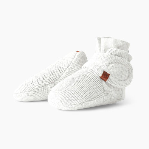 Goumi Kids Organic Cotton Knit Gripper Boots - Milk, 6-12 Months