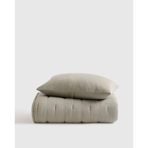 Organic Cotton Gauze Toddler Quilt & Sham Set in Fig
