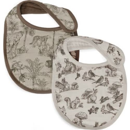 Assorted 2-Pack Organic Cotton Muslin Baby Bibs