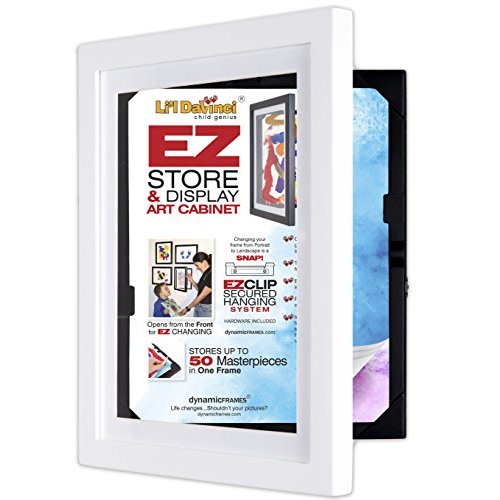 Li'l Davinci 8.5x11 Kids Art Frame, Front-Opening, Wooden EZ Store Frames That Allow You to Hold up to 50 Items in Each!