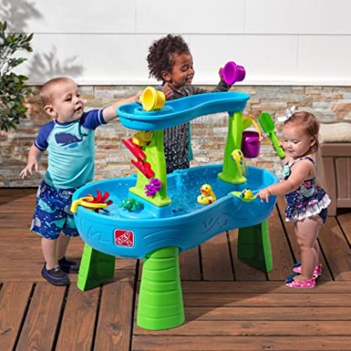 Step2 Rain Showers Splash Pond Water Table | Kids Water Play Table with 13-Pc Accessory Set - Without Umbrella - PlaySet