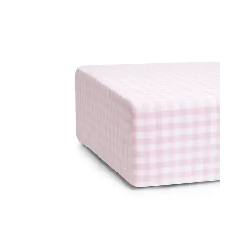 Luxe Premium Cotton Pink Gingham Crib Sheet