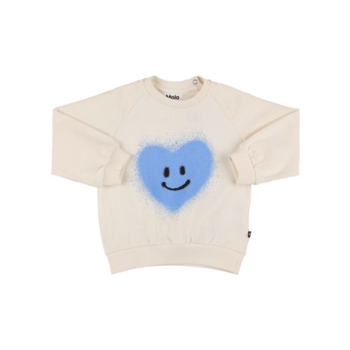 Heart print organic cotton sweatshirt - Molo - Girls | Luisaviaroma