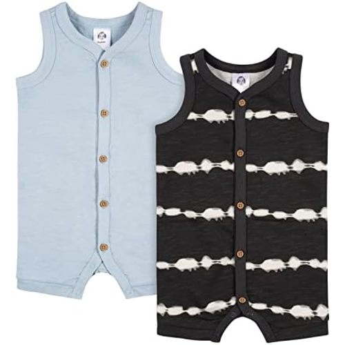 Gerber Baby Boys' 2-Pack Short Leg Romper