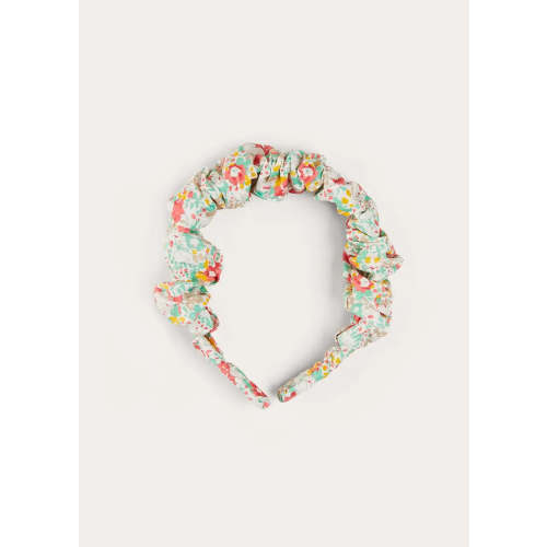 Clementine Floral Scrunchie Hairband in Coral