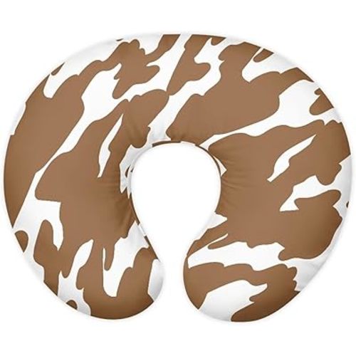 Brown Cow Hide Print Breastfeeding Pillow Cover Breastfeeding Nursing Pillow Slipcovers Super Soft Stretchy Replaceable Pillow Cover Slipcover