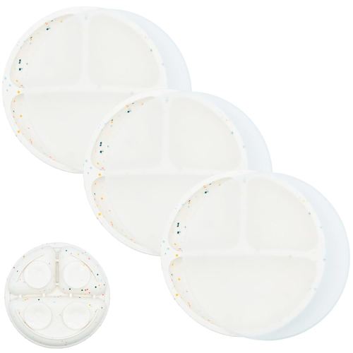 WeeSprout Suction Plates for Babies With Lids & Toddlers - 100% Silicone, Dinnerware Stays Put, Divided Design for Picky Eaters, Microwave & Dishwasher Friendly, 3 Pack