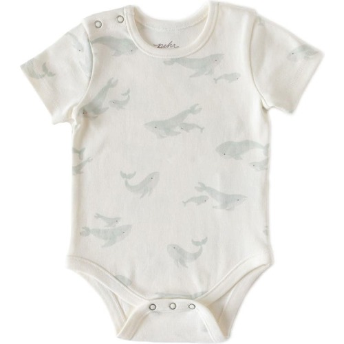 Baby Follow Me Organic Cotton Bodysuit, 6-12M, Light Blue