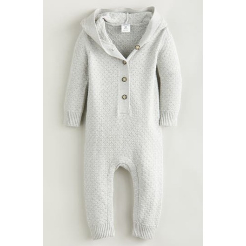 Hooded Pointelle Sweater Romper