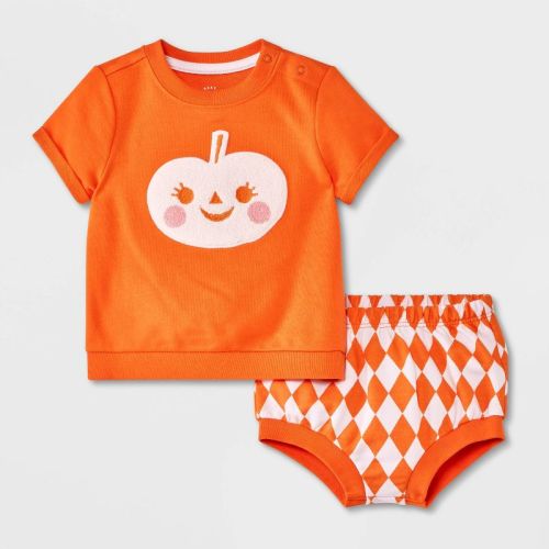 12 month -- Pumpkin shorts set