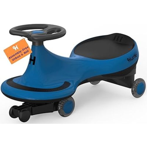 Hurtle Swing Ride On Car, Wiggle Car Toy for Kids, No Pedals, Batteries or Gears, Safe Toddler Ride On Toy with Twist & Go Motion, for Indoor & Outdoor Use, Suitable for Kids Above 2 Years, Blue