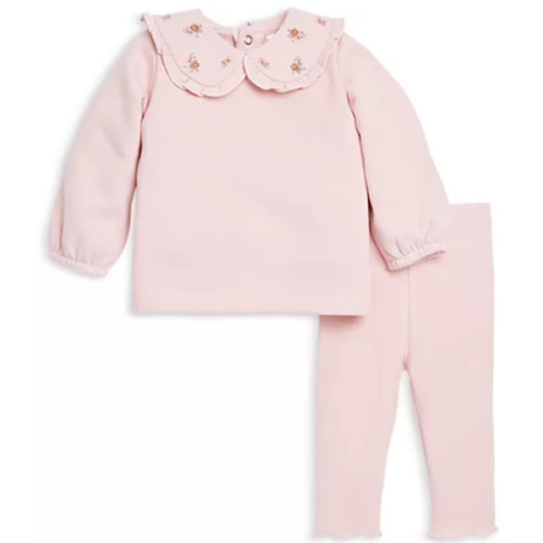 Bloomies Baby Girls' Embroidered Collar Knit Top & Leggings - Baby