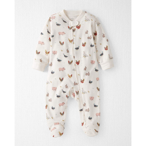 Baby Organic Cotton Sleep & Play Pajamas in Farm Friends Print - Little Planet | Carter's