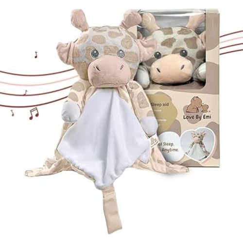 4-in-1 Sound Machine, Baby Lovey, Blanket - White Noise & Lullaby Plush Giraffe - Calms & Reduces Wakeups, Helps Toddler Sleep Longer - Proven Sleep Aid Musical, Machine Washable Newborn Gift