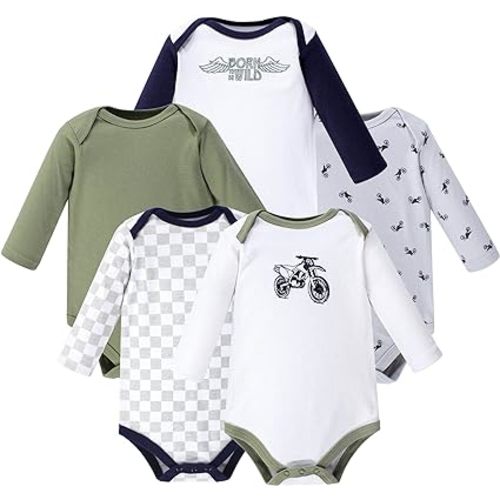 Hudson Baby unisex-baby Cotton Long-sleeve Bodysuits