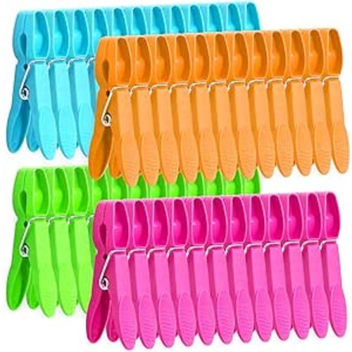 Amazon.com: 48 Pack Colorful Plastic Clothespins, Heavy Duty Laundry Clothes Pins Clips Pegs, Drying Line Pegs Small Colored Clothes Pins for Outdoor, Clothesline Crafts Picture Clips Food Package Clips : Home & Kitchen