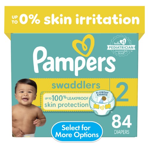 Pampers Swaddlers Baby Diapers Size 2, 84 Count (Select for More Options)