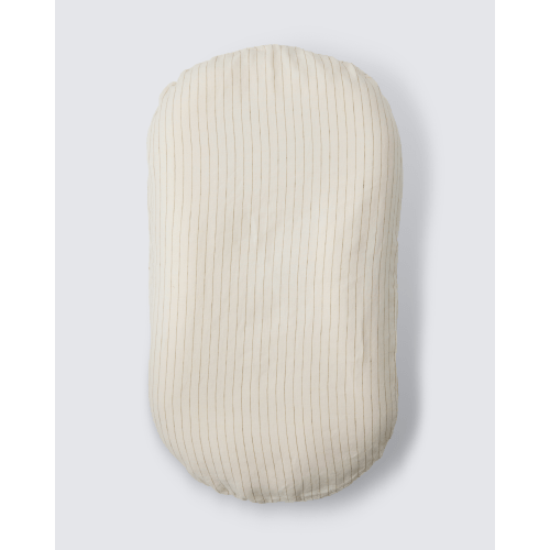 Linen Social Baby Lounger | Olive Pencil Striped
