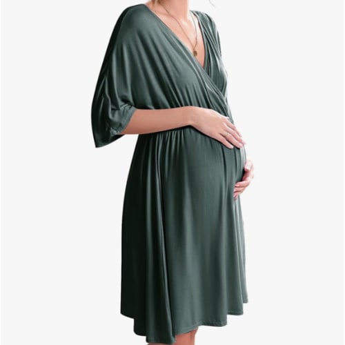 Ekouaer 3 in 1 Labor/Delivery/Hospital Gown Maternity Dress Nursing Nightgown Sleepwear for Breastfeeding