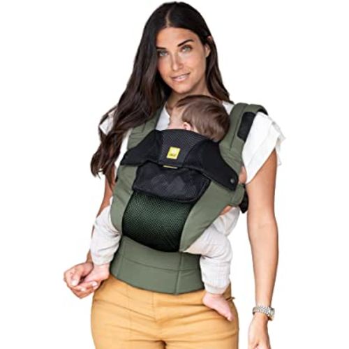 LÍLLÉbaby Complete Airflow Deluxe Ergonomic 6-in-1 Baby Carrier Newborn to Toddler - with Lumbar Support - for Children 7-45 Pounds - 360 Degree Baby Wearing - Inward and Outward Facing - Olive/Black