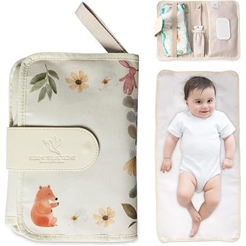 Portable Baby Diaper Changing Pad – Waterproof, Lightweight, & Foldable with Built-in Pillow | Perfect Travel Changing Mat for Baby Diaper Bag | Easy-to-Clean Portable Changing Station for On-the-Go