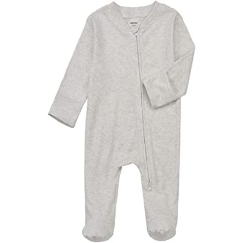 Aablexema Baby Footed Pajamas with Mitten Cuffs - Unisex Newborn Infant 2 Ways Zipper Cotton Footie Pjs