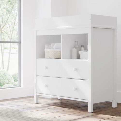 Storkcraft Alpine 2 Drawer Changing Chest - White