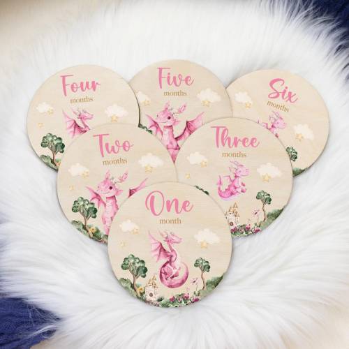 Dragon Milestone Cards, Baby Milestone Dragon Milestone Markers, Wood Milestone Card, Baby Milestones, Photo Prop, Dragon Nursery Theme G81