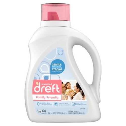 Dreft Family Friendly Unscented Liquid Baby Laundry Detergent - 92 Fl Oz