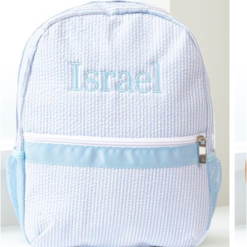 Personalized Baby Backpacks, Monogrammed Toddler Backpacks, Seersucker Backpack, Preschool Book Bag, Personalized Baby Girl Gifts