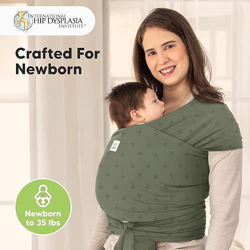 KeaBabies Baby Wrap Carrier - All in 1 Original Baby Carrier Newborn to Toddler Sling, Easy to Wear, Hands Free Bonding, Lightweight, Breathable Infant Wraps (Forest Berries)