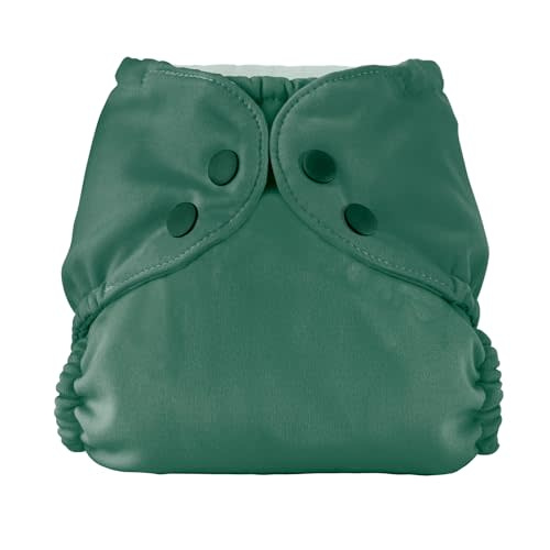 Esembly Cloth Diaper Outer, Waterproof Swim Cloth Diaper Cover, Leak-Proof and Breathable Layer Over Prefolds, Flats or Fitteds, Reusable with Snap Closure - Size 2 (18-35lbs), Forest