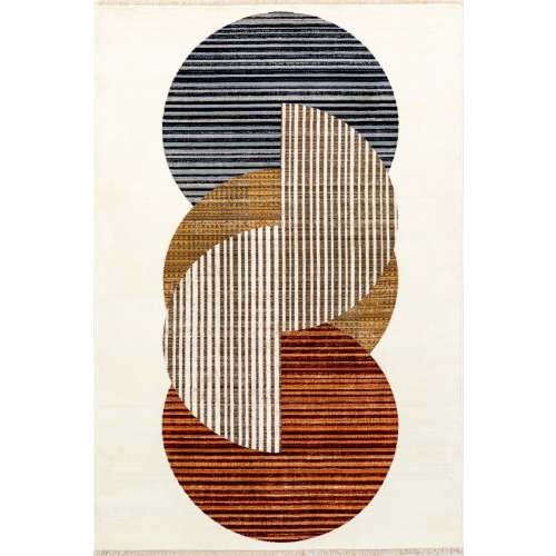 Isa Modern Circles Rug | Beige