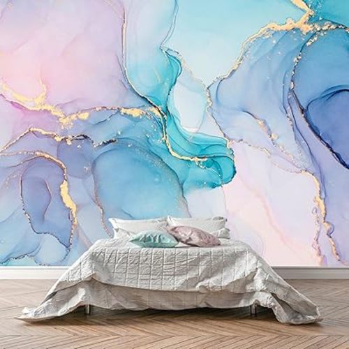 WFBHUA-Marble Wallpaper Mural Abstract Gold Art Background Wall Large Mural for Living Room Bedroom(Not Peel and Stick)