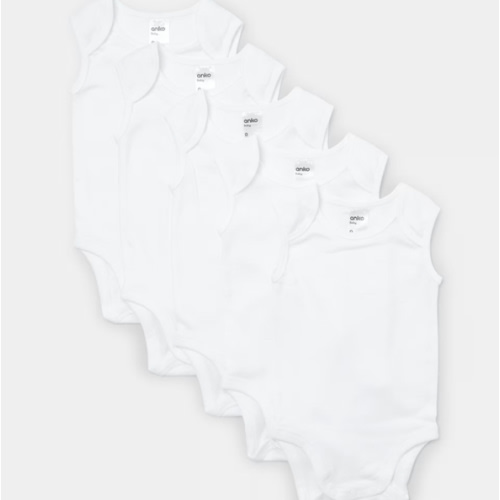 5 Pack Sleeveless Bodysuits