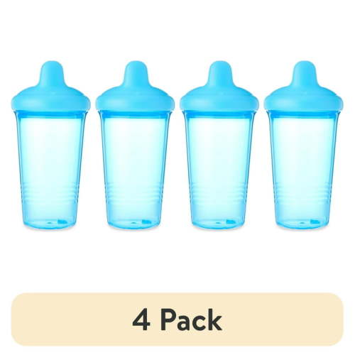 (4 pack) Parent's Choice Hard Spout Sippy Cup, 9 fl oz, 6 Months+, Blue Color