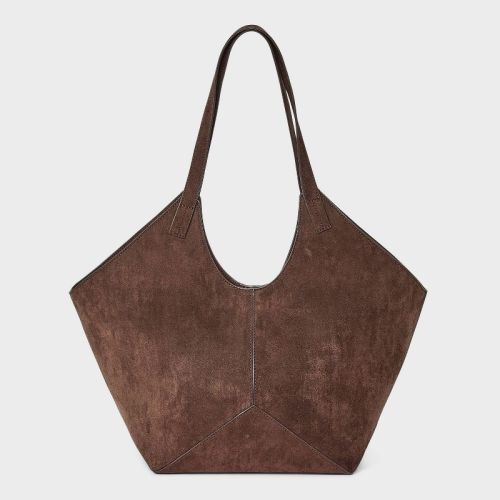 Slouchy Faux Suede Tote Handbag - Universal Thread™ Brown