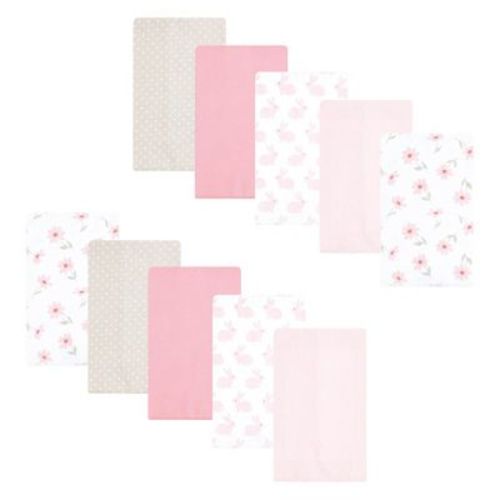 Luvable Friends Hudson Baby Flannel Burp Cloths 10pk, Rosy Bloom
