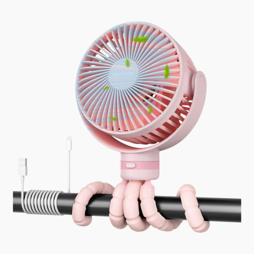 Momcozy USB Rechargeable Handheld Cooling Fan for Travel - Pink