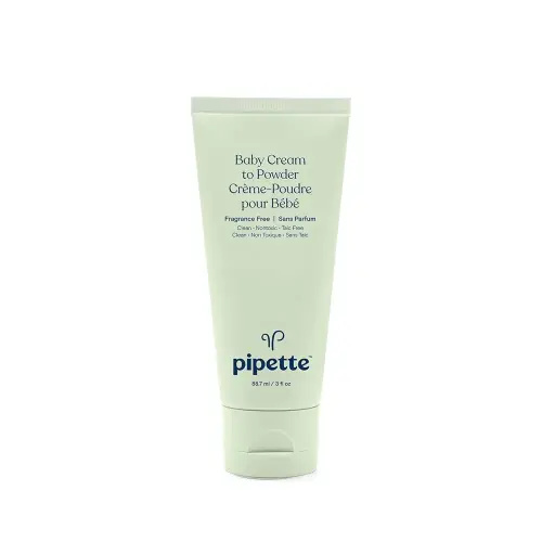 Pipette Baby Cream to Powder - Talc-Free Baby Powder, Keep Baby's Skin Happy, Squalane Helps Restore The Natural Balance of Baby’s Skin, Fragrance Free, 3 oz