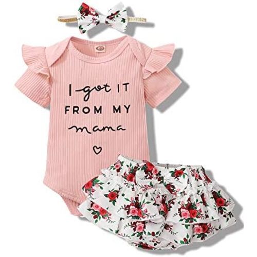Mioglrie Newborn Infant Baby Girl Clothes Romper Shorts Set Floral Summer Outfits Cute Baby Clothes Girl