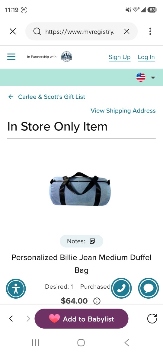 Personalized Billie Jean Medium Duffel Bag