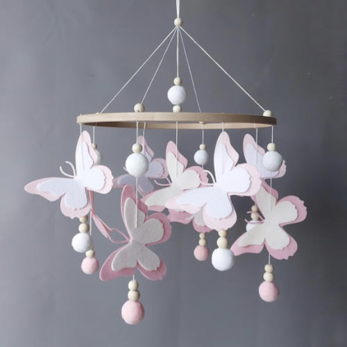 Pink butterflies crib mobile Nursery mobile for girls Baby mobile over crib Baby girl shower gift Butterfly nursery decor