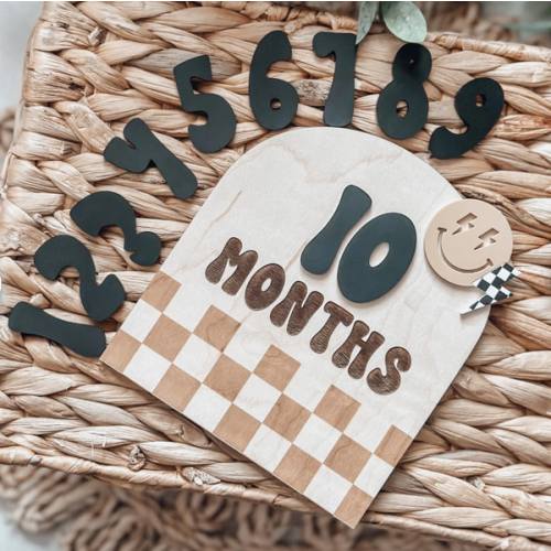 Checkered Retro Baby Birth Stats Board, Baby Name Announcement, Birth Announcement, Name Sign, Baby Boy Name Sign