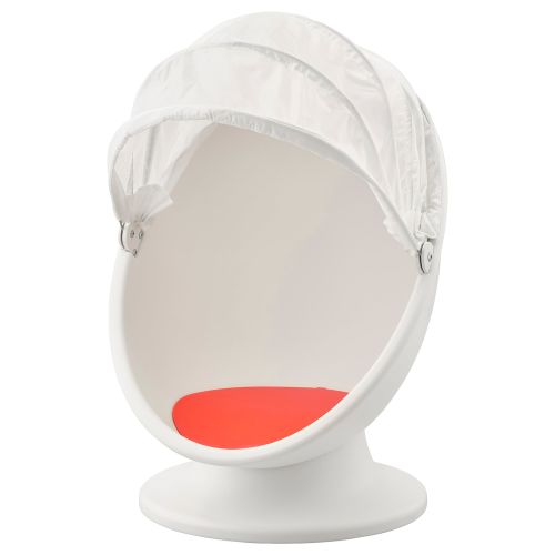 IKEA PS LÖMSK Swivel armchair - white/red