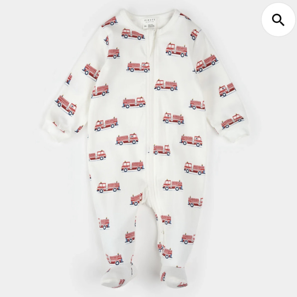Fire Truck Print Sleeper (3 month)