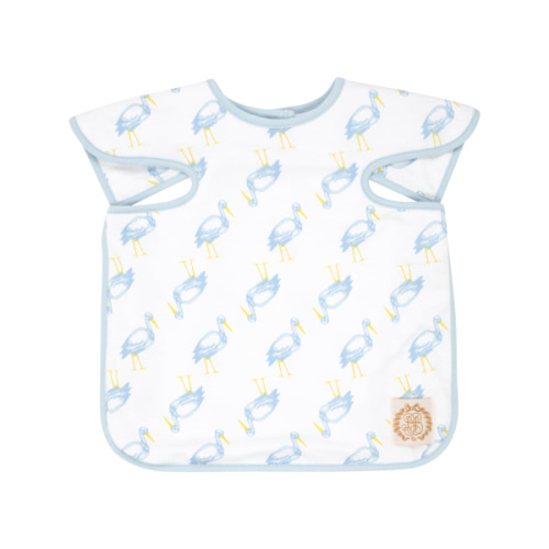 Big Bite Bib - Sir Proper Stork with Buckhead Blue