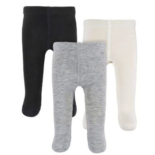 Gerber Baby and Toddler Girls Tights - Grey Heather - 3-Pack - 0-6 Months