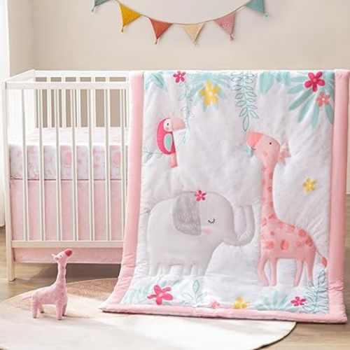 Crib Bedding Set with Plush Toy for Baby Boys Girls, Oeko-Tex