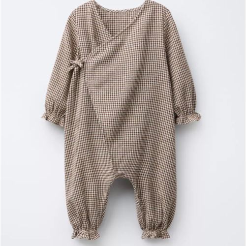 PLAID ROMPER - Brown / Ecru | ZARA United States